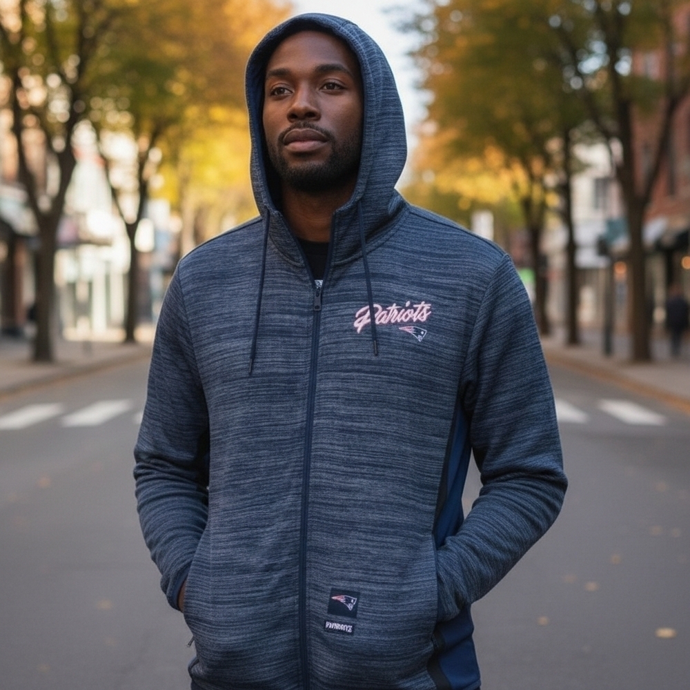 NWT NFL Full Zip Hoodie Jacket New England Patriots Cotton Blend - XL